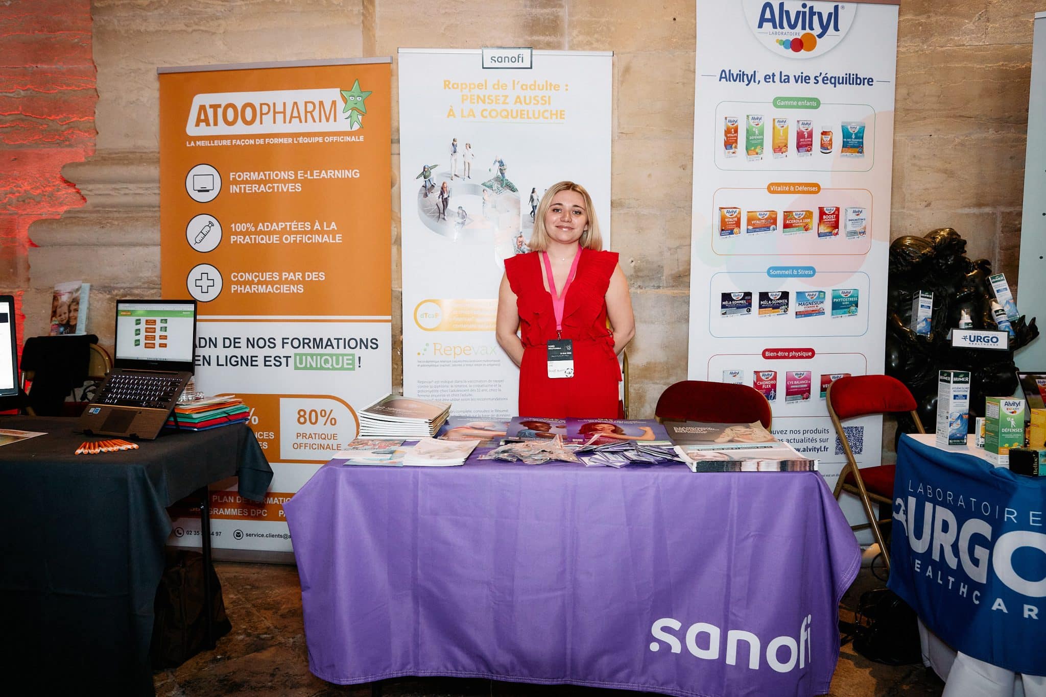 Stand Sanofi Urgo Alvityl — séminaire Wellpharma Abbaye Prémontrés
